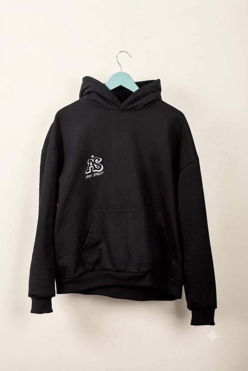 Polerón Hoodie Oversize 'Aura Street' - Black Minimalist Edition - Imagen 3