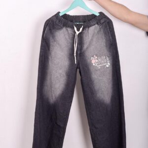 Pantalones Denim 'Aura Street' - Acid Wash con Bordado Floral
