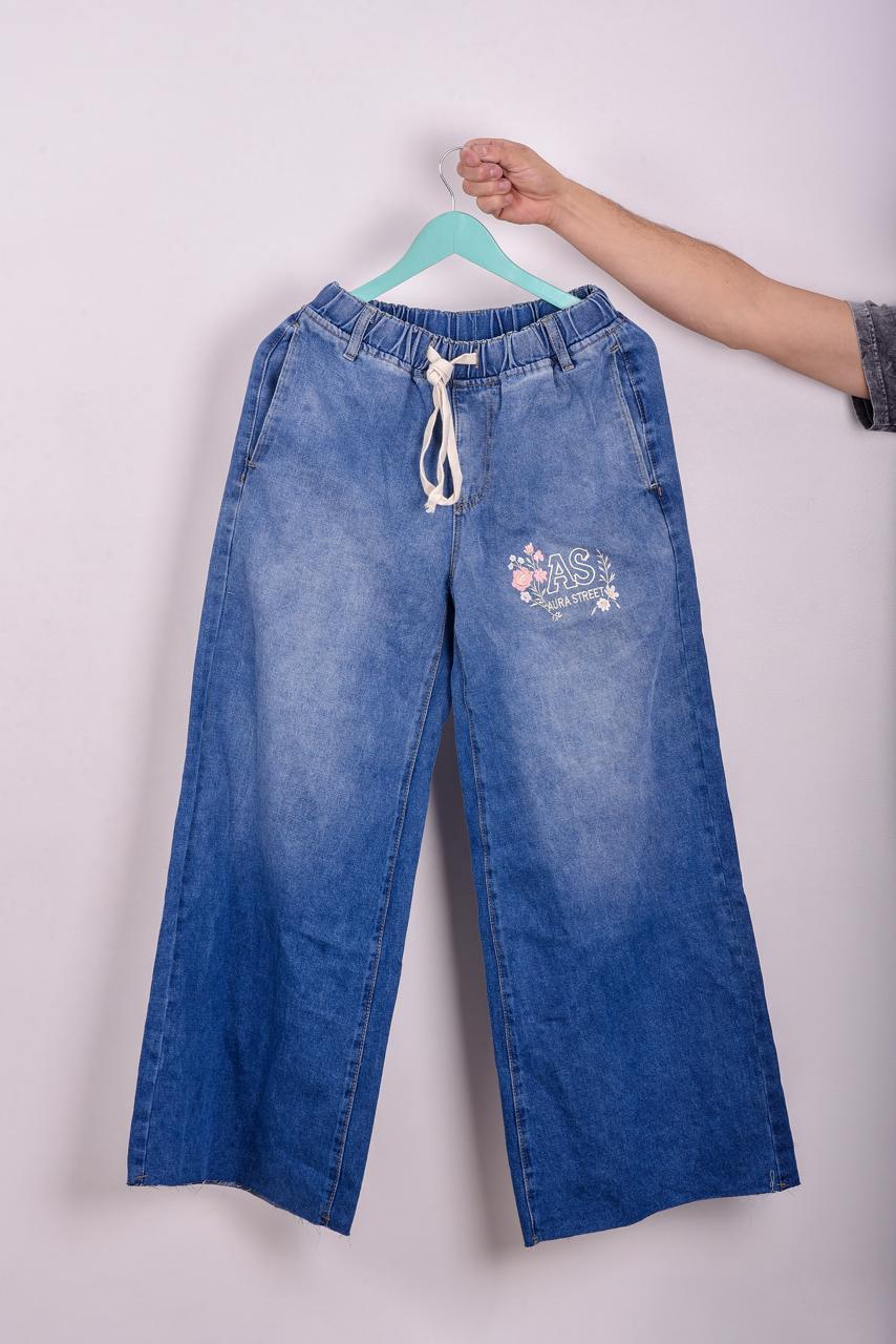 Pantalones Denim Wide-Leg 'Aura Street' - Vintage Wash